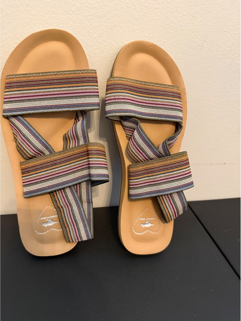 Rocket Dog Striped Elastic Strap Sandals Size 8-9